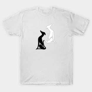 Greyhound Sitting B&W T-Shirt